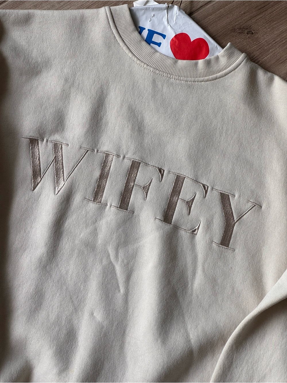 Super Soft Wifey Embroidered Crewneck Sweatshirt - M